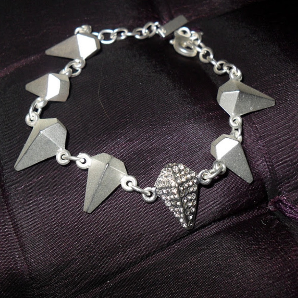 Jewemint Edgy Silver Crystal Bracelet